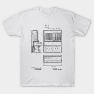 Pipe Organ Vintage Patent Hand Drawing T-Shirt